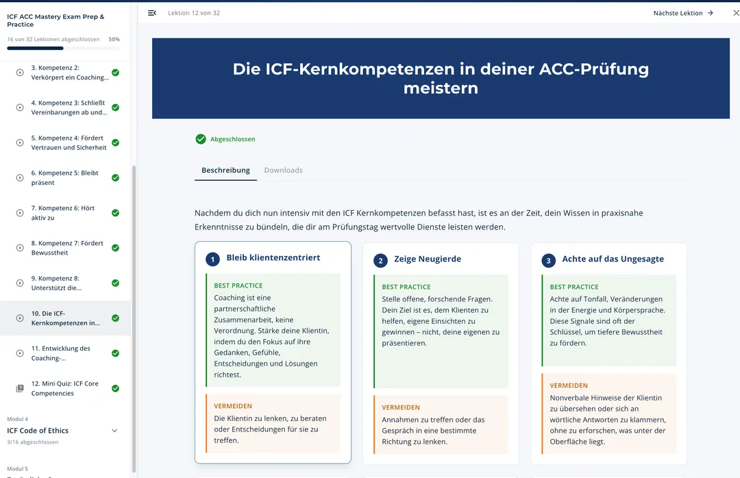 Deep Dives zu den Kernkompetenzen & der Ethik