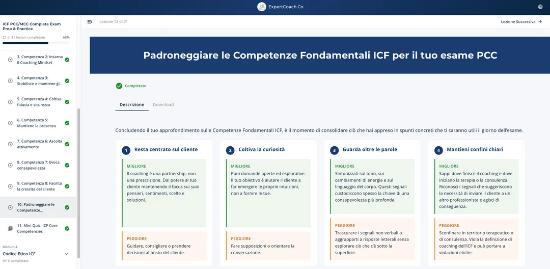 Approfondimenti sulle Competenze Fondamentali e sull'Etica